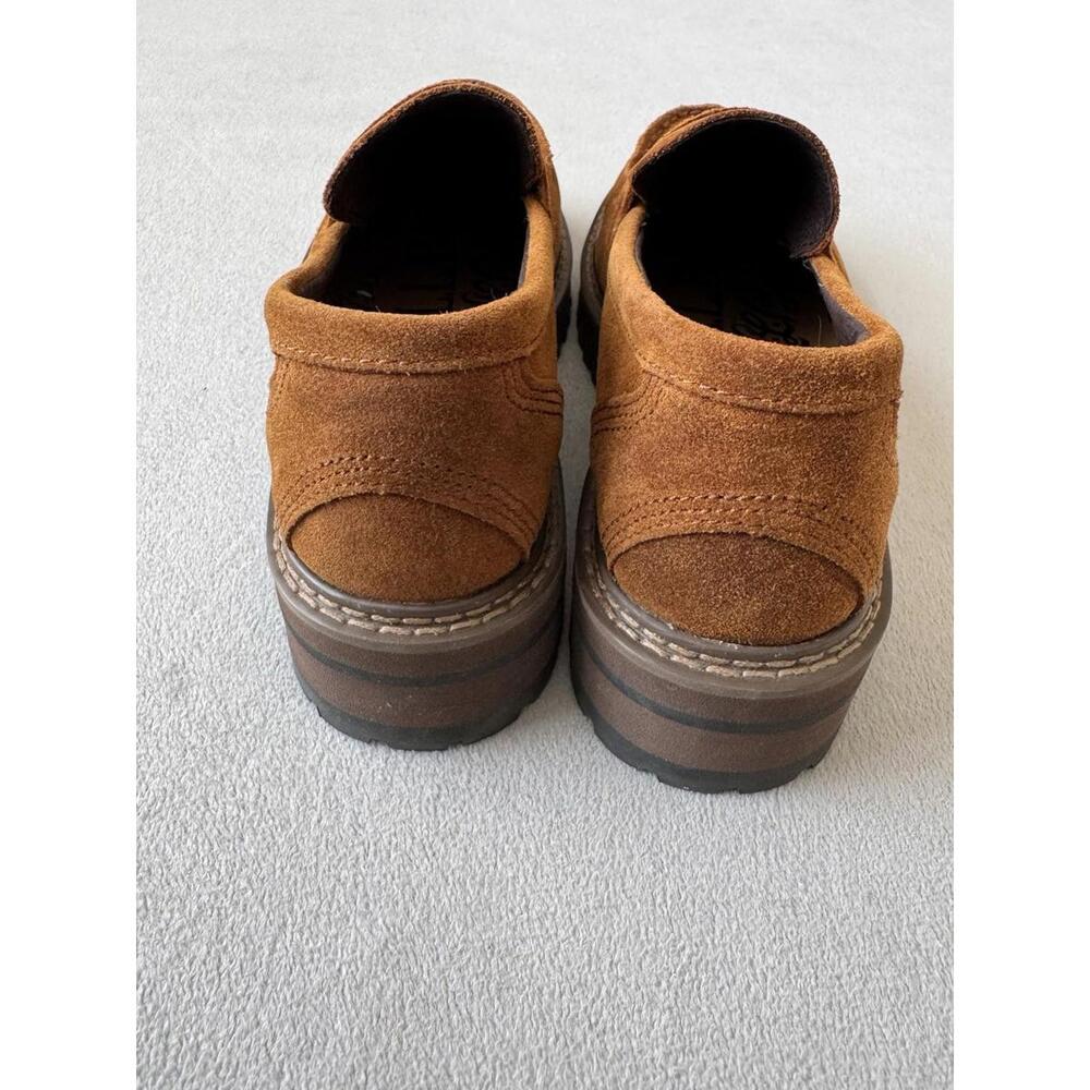 L.L.Bean Women’s Suede Lug Sole Penny Loafers 6M Brown Platform Slip On - Picture 2 of 7